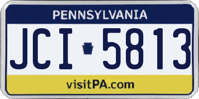 PA license plate JCI5813