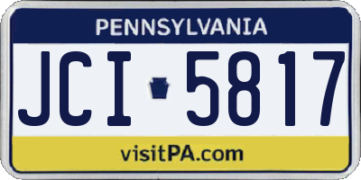 PA license plate JCI5817