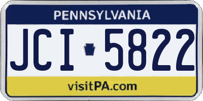 PA license plate JCI5822