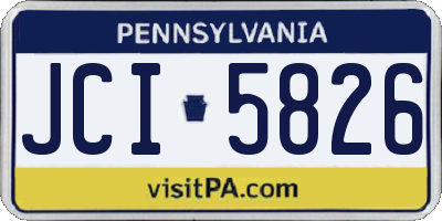 PA license plate JCI5826