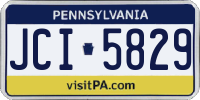 PA license plate JCI5829