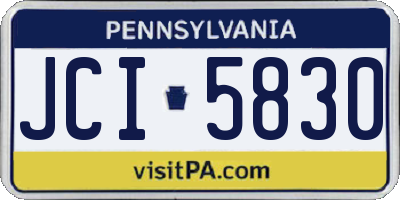 PA license plate JCI5830