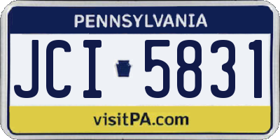 PA license plate JCI5831