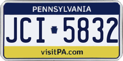 PA license plate JCI5832