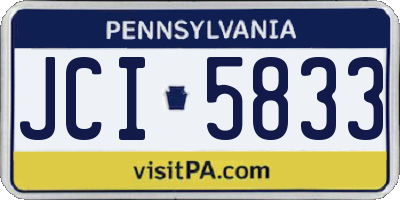PA license plate JCI5833