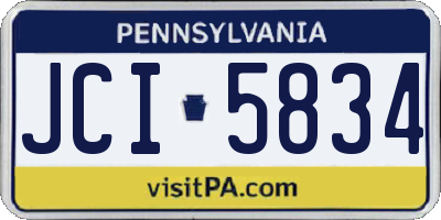 PA license plate JCI5834