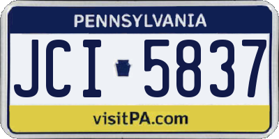 PA license plate JCI5837