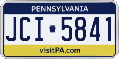 PA license plate JCI5841