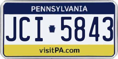 PA license plate JCI5843