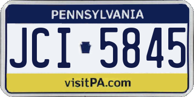 PA license plate JCI5845