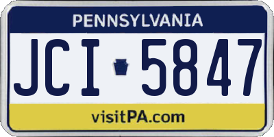 PA license plate JCI5847