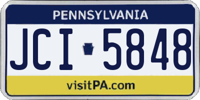 PA license plate JCI5848
