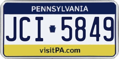 PA license plate JCI5849