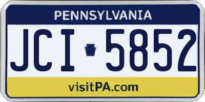 PA license plate JCI5852