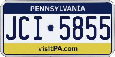 PA license plate JCI5855