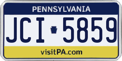 PA license plate JCI5859