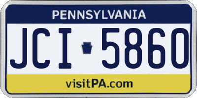 PA license plate JCI5860