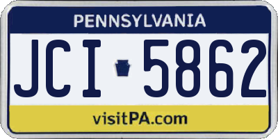 PA license plate JCI5862