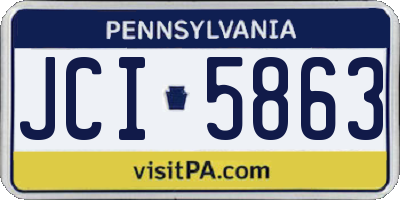 PA license plate JCI5863