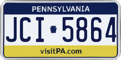 PA license plate JCI5864