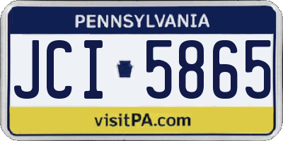 PA license plate JCI5865