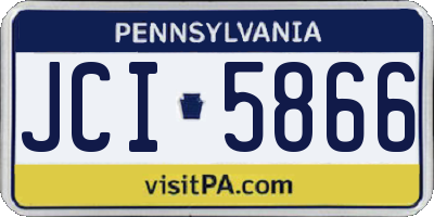 PA license plate JCI5866
