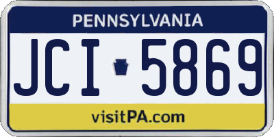 PA license plate JCI5869
