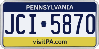 PA license plate JCI5870