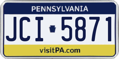 PA license plate JCI5871