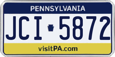 PA license plate JCI5872