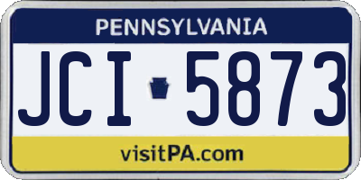 PA license plate JCI5873