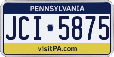 PA license plate JCI5875