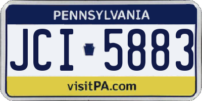 PA license plate JCI5883