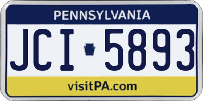 PA license plate JCI5893