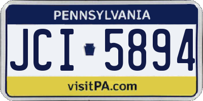 PA license plate JCI5894