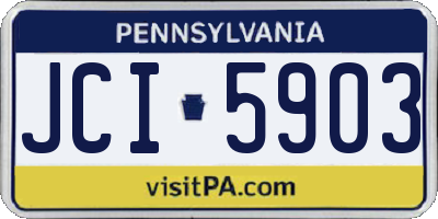 PA license plate JCI5903