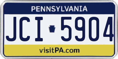 PA license plate JCI5904