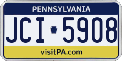 PA license plate JCI5908