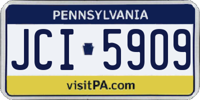 PA license plate JCI5909