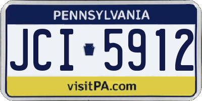 PA license plate JCI5912