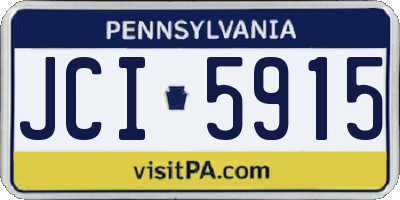 PA license plate JCI5915