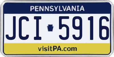 PA license plate JCI5916