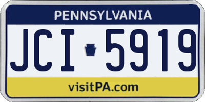 PA license plate JCI5919