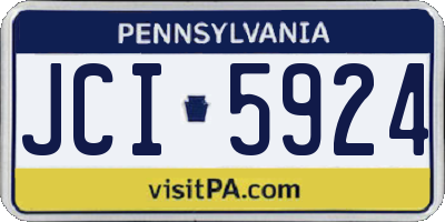 PA license plate JCI5924