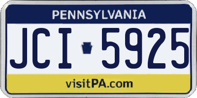 PA license plate JCI5925
