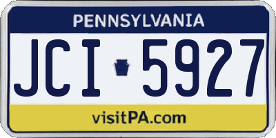 PA license plate JCI5927