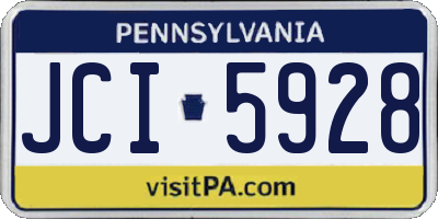 PA license plate JCI5928