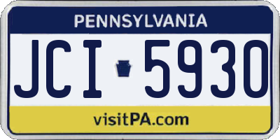 PA license plate JCI5930