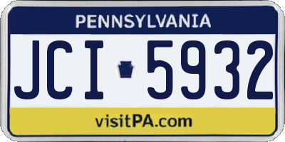 PA license plate JCI5932