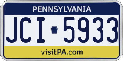PA license plate JCI5933